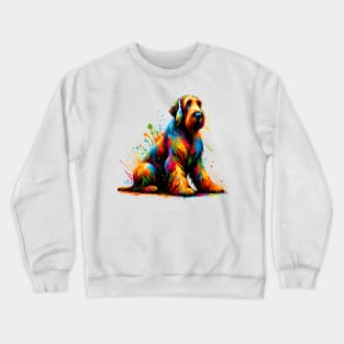 Spinone Italiano Captured in Vivid Splash Paint Style Crewneck Sweatshirt